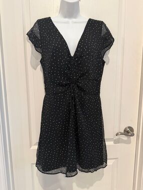 Leith Mini Dress Black White Patten Mini Ruched A Line Casual Summer Party